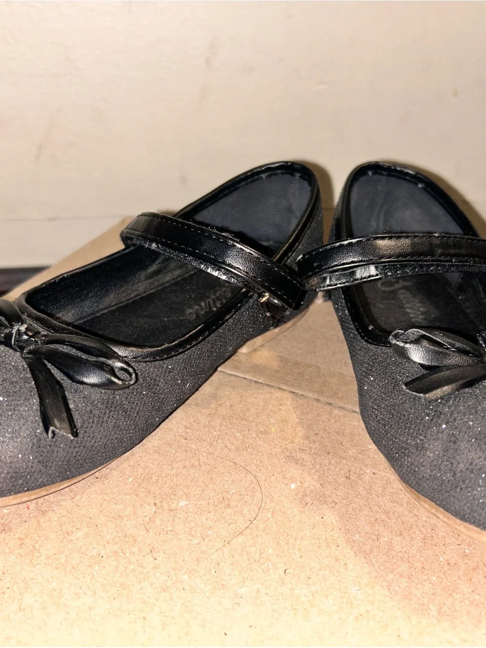 Kids Black Mary Jane Flats with Bow